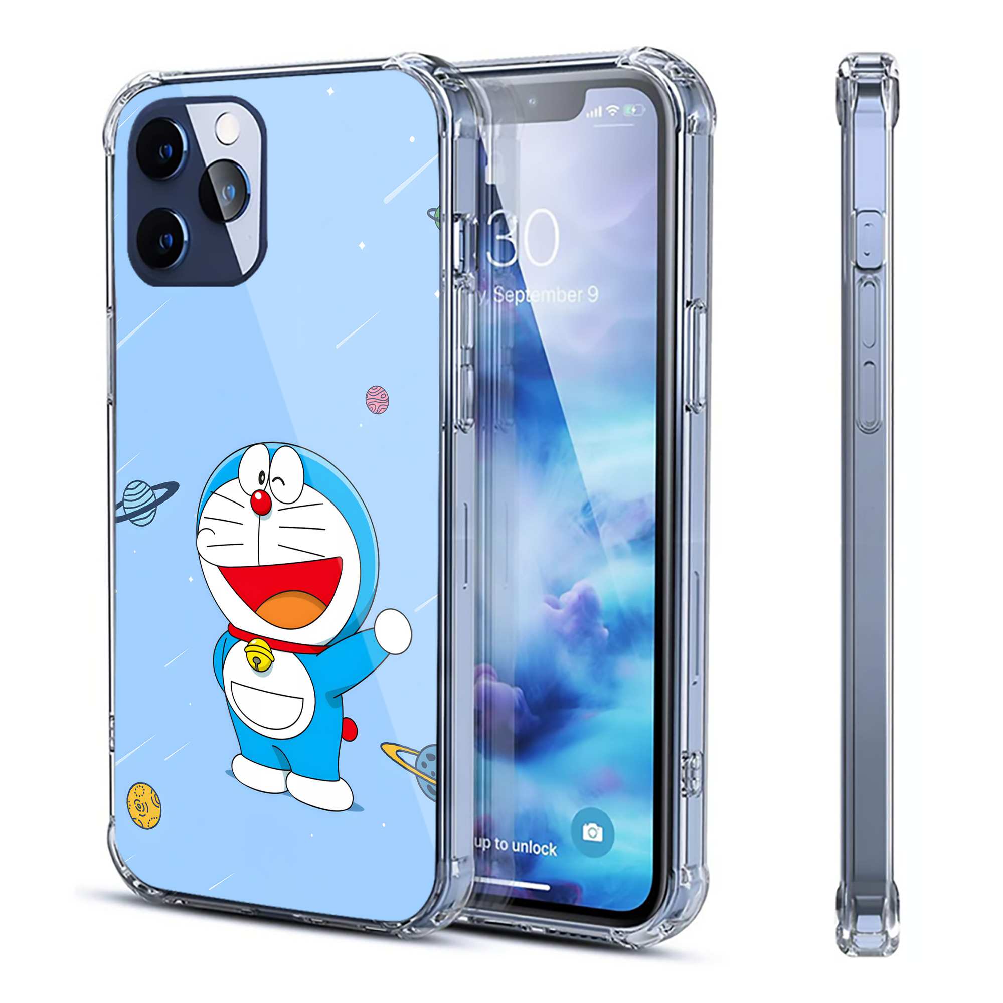 （画像用） ドラえもん Doraemon 【iPhone 12シリーズ対応】透明スマホケース（クリアソフトケース）